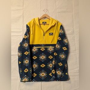 Aztec Yellow and Blue Warm Fleece Quarter-zip Pullover